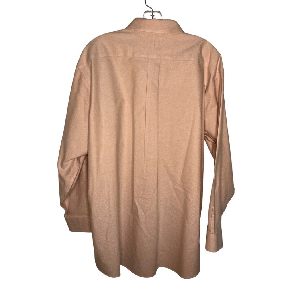 L.l. Bean 17 1/2-33 wrinkle resistant button down shirt. Peachy pink F-10 - Picture 5 of 5